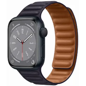 Умные часы Apple Watch Series 8 45 мм, Midnight Leather Link S/M, темно-фиолетовый
